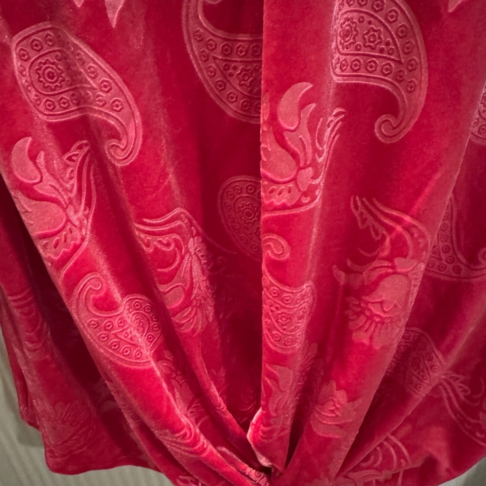 Ruby Rd. Red Paisley Floral Blouse - Picture 6 of 10
